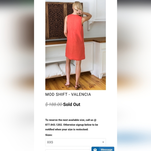 EUC EMERSON FRY Mod Shift Dress Linen Valencia Orange Sz M - Picture 8 of 15